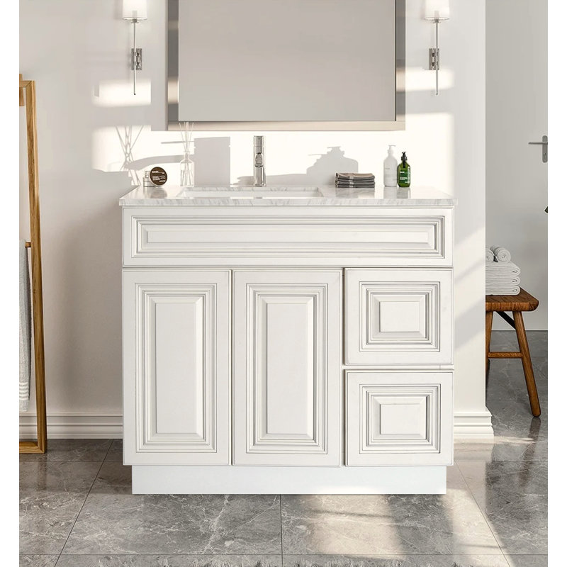 Vanity Atelier 36 Bathroom Vanity Sink Base Cabinet with Drawers in Antique White Reviews Wayfair